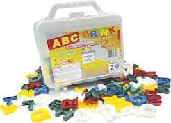 Brincando com alfabeto educativo com maleta, Peças com Braille - 130 Peças