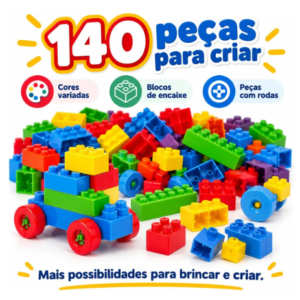 Blocos de Montar Educativo - 140 peças